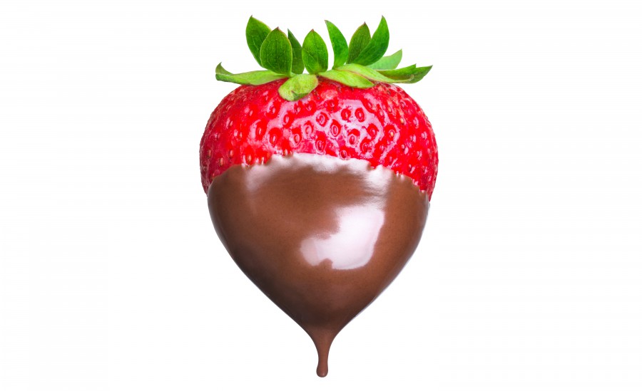 Aardbei met chocolade