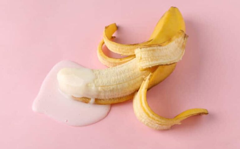 Banana with white milk