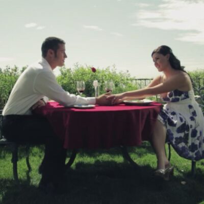 Couple having romantic dinner