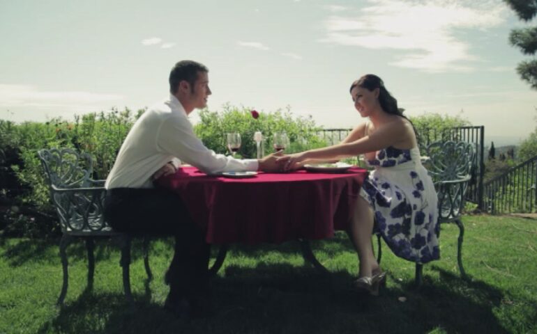 Couple having romantic dinner