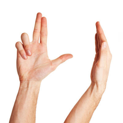 Fingers up in the air