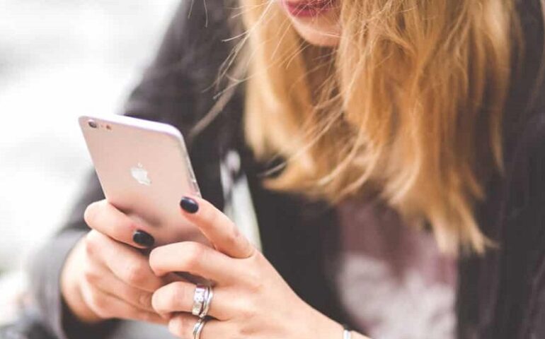 Woman with smartphone