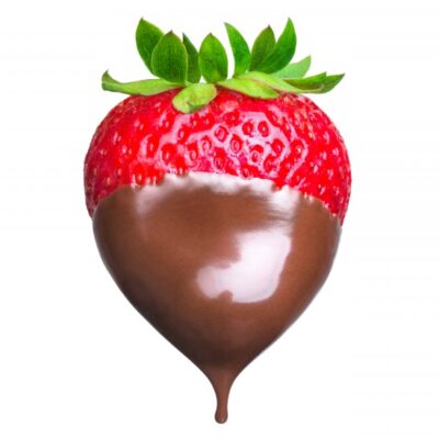 Aardbei met chocolade