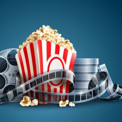Popcorn and movie can