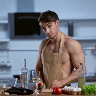 Sexy man in the kitchen