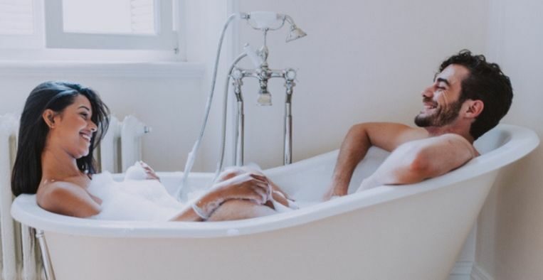 Man and woman in a bath